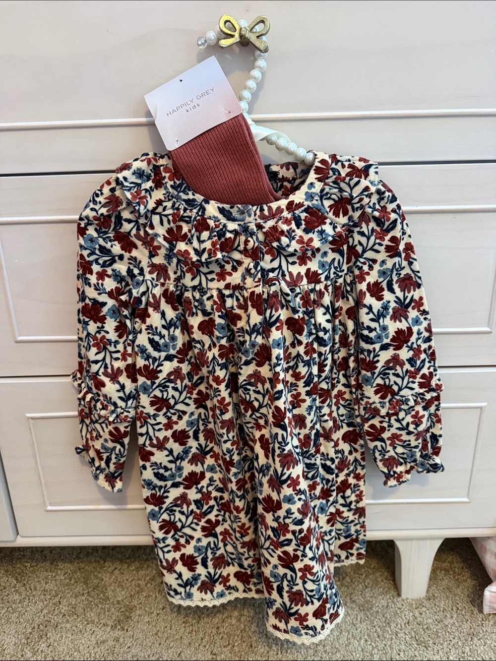 Kids Floral Long-Sleeve Dress